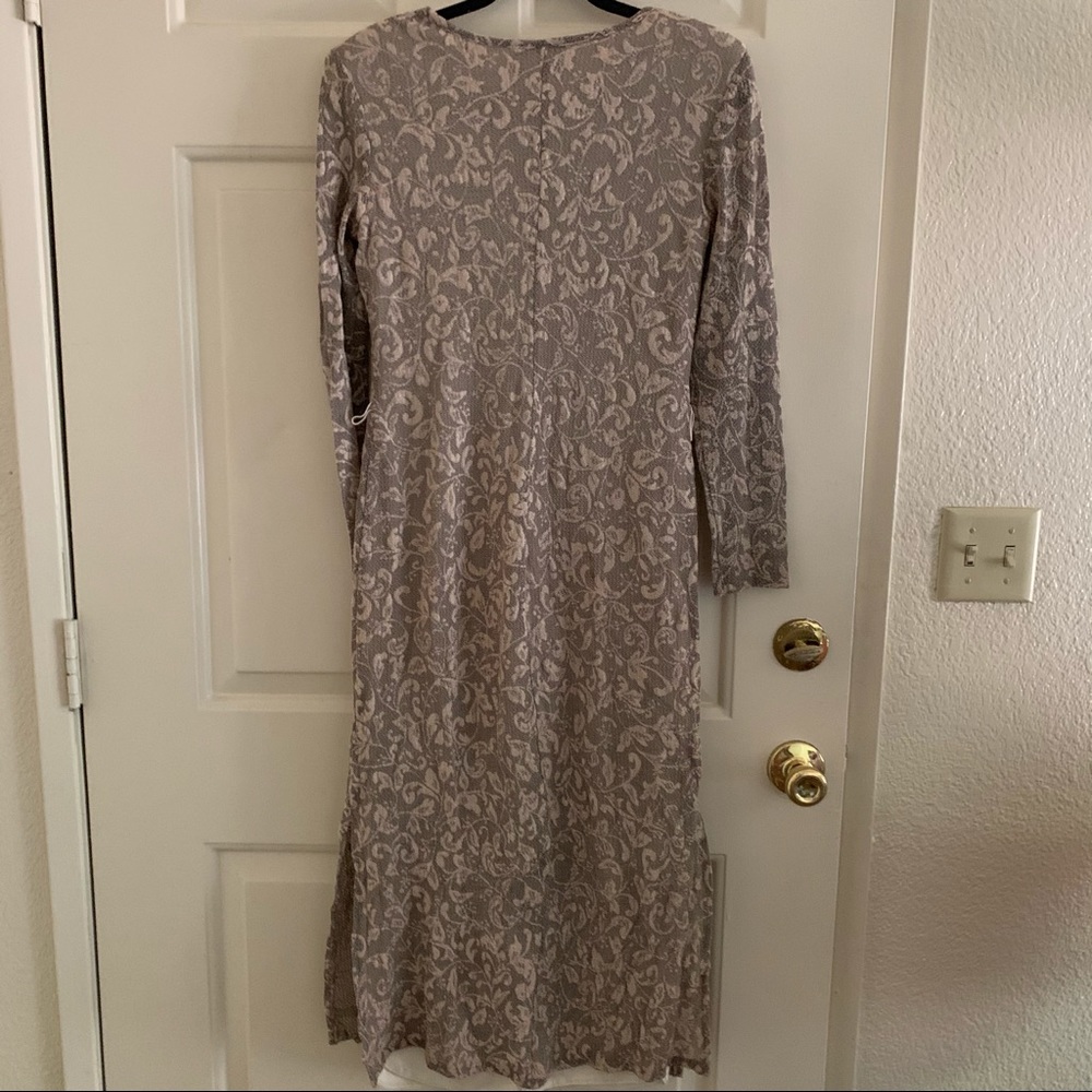 Vintage 80s 90s long sleeve side slit maxi dress - Picture 2 of 6
